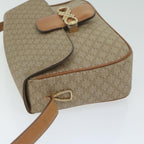 CELINE Macadam Canvas Shoulder Bag Beige Auth 63574