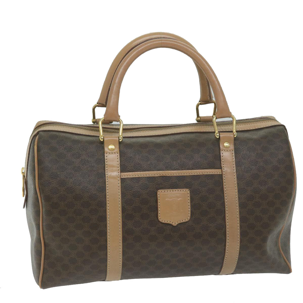 CELINE Macadam Canvas Boston Bag PVC Brown  63609