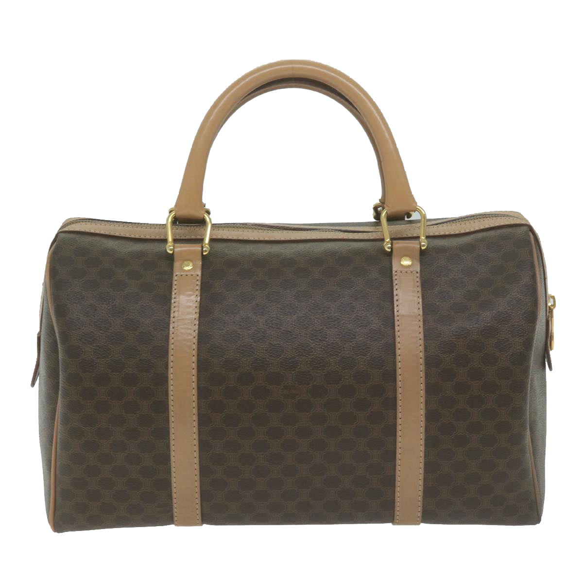 CELINE Macadam Canvas Boston Bag PVC Brown  63609