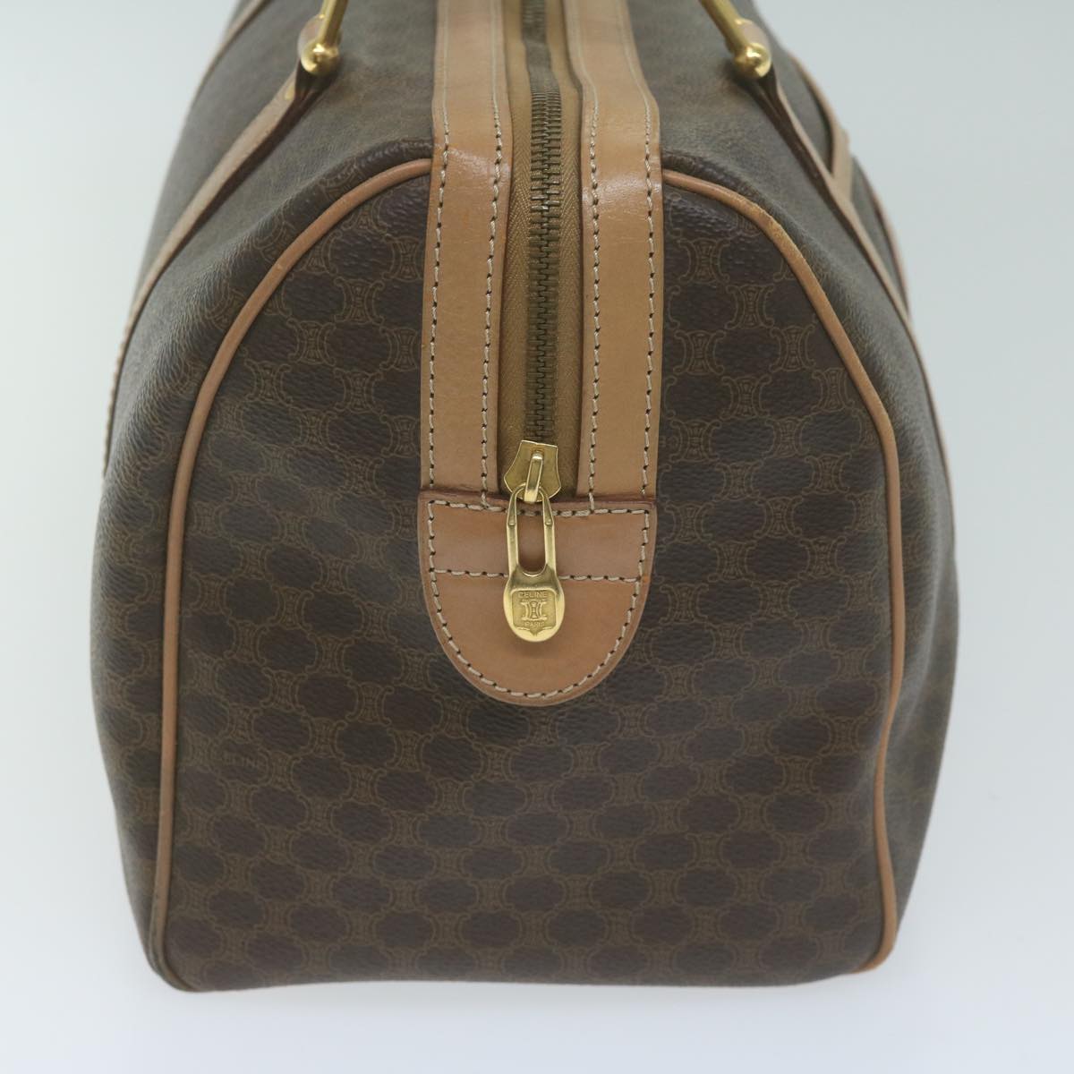 CELINE Macadam Canvas Boston Bag PVC Brown  63609