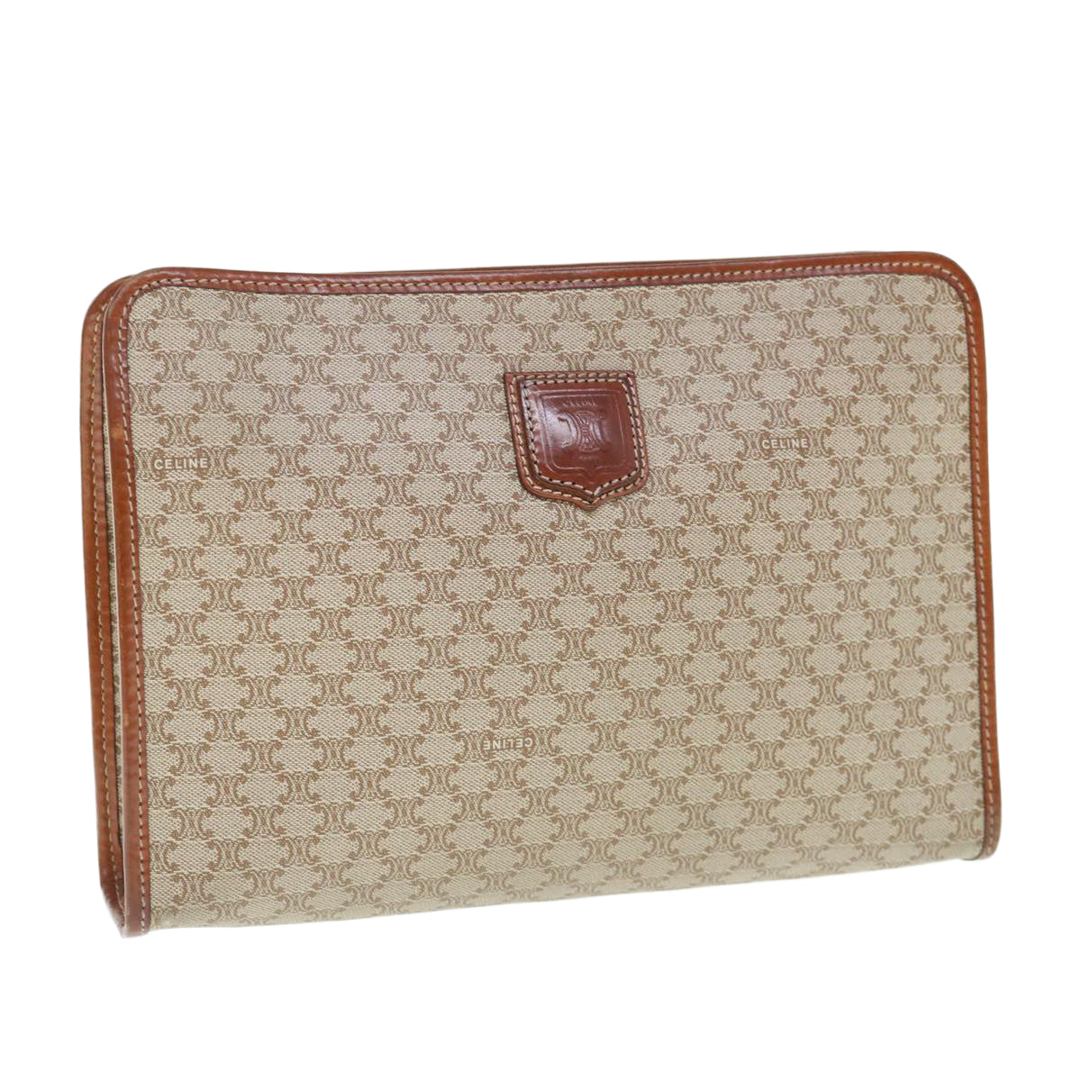 CELINE Macadam Canvas Clutch Bag Beige  63618