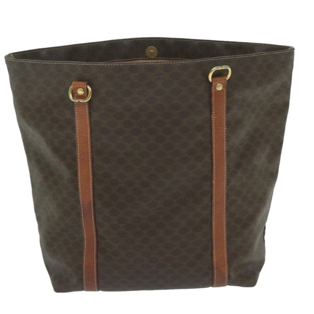 CELINE Macadam Canvas Tote Bag PVC Leather Brown  63637