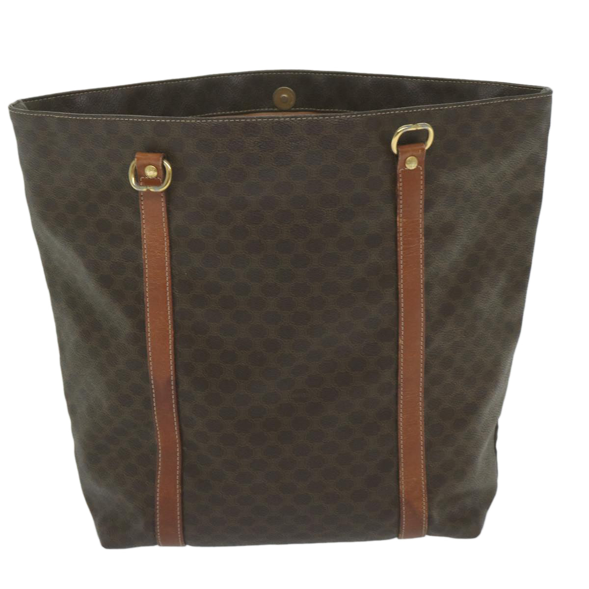 CELINE Macadam Canvas Tote Bag PVC Leather Brown  63637