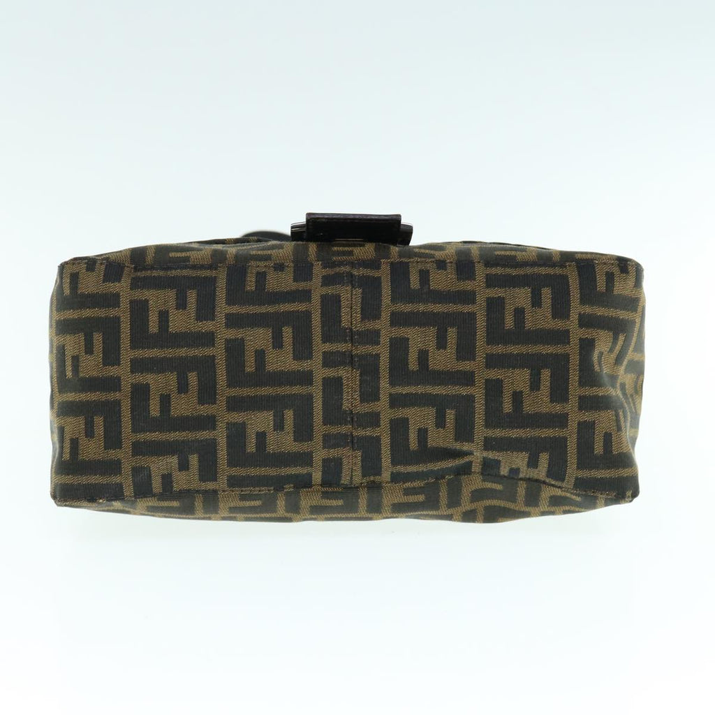 FENDI Zucca Canvas Mamma Baguette Shoulder Bag Black Brown63693