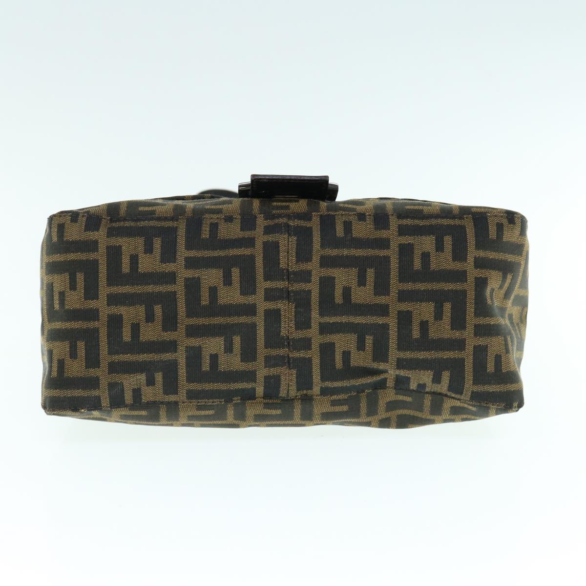 FENDI Zucca Canvas Mamma Baguette Shoulder Bag Black Brown63693
