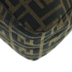 FENDI Zucca Canvas Mamma Baguette Shoulder Bag Black Brown63693