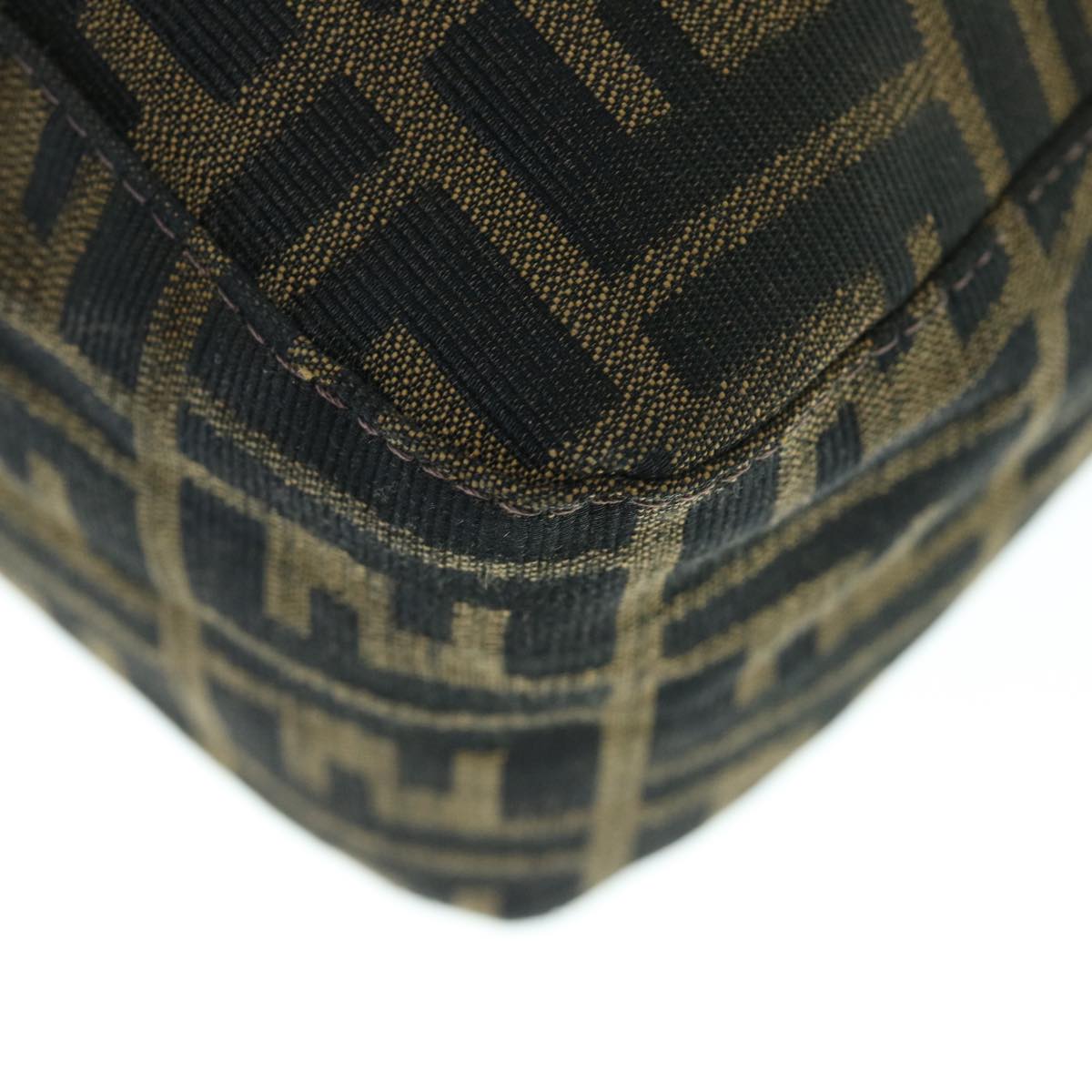 FENDI Zucca Canvas Mamma Baguette Shoulder Bag Black Brown63693