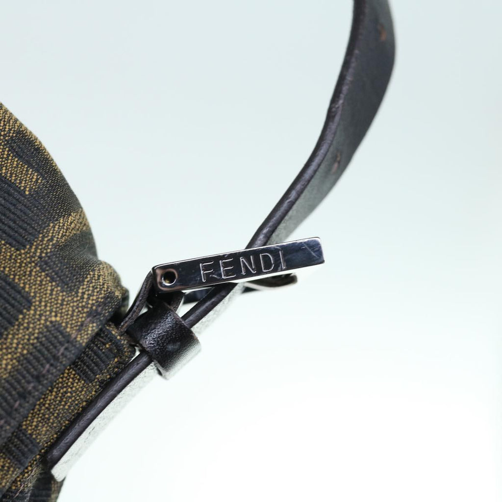 FENDI Zucca Canvas Mamma Baguette Shoulder Bag Black Brown63693