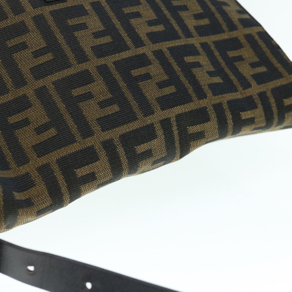 FENDI Zucca Canvas Mamma Baguette Shoulder Bag Black Brown63693