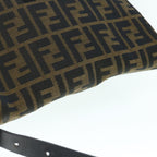 FENDI Zucca Canvas Mamma Baguette Shoulder Bag Black Brown63693