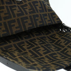 FENDI Zucca Canvas Mamma Baguette Shoulder Bag Black Brown63693