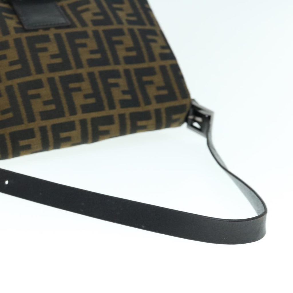 FENDI Zucca Canvas Mamma Baguette Shoulder Bag Black Brown63693