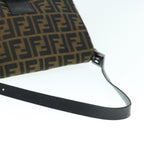 FENDI Zucca Canvas Mamma Baguette Shoulder Bag Black Brown63693