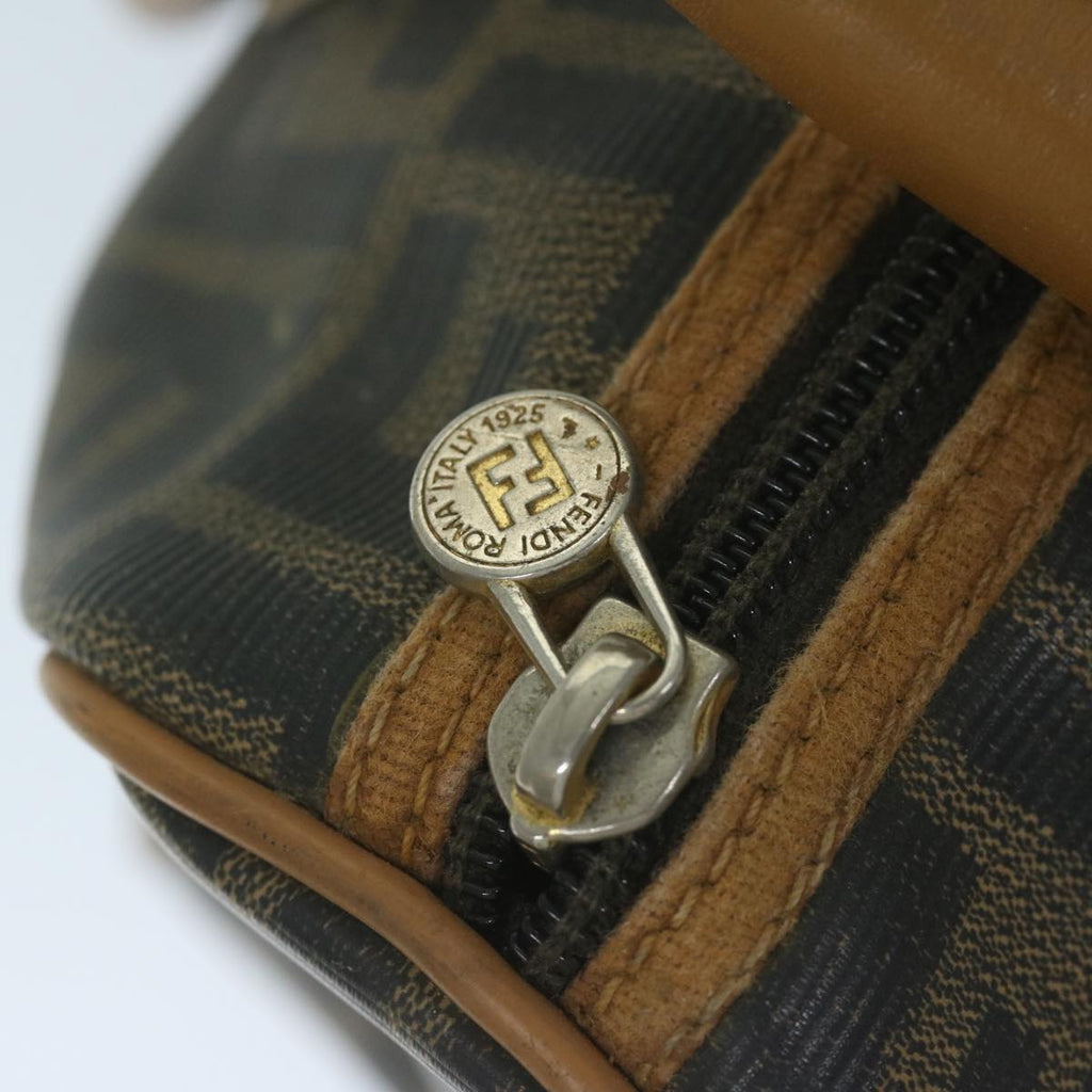 FENDI Zucca Canvas Hand Bag Black Brown63796
