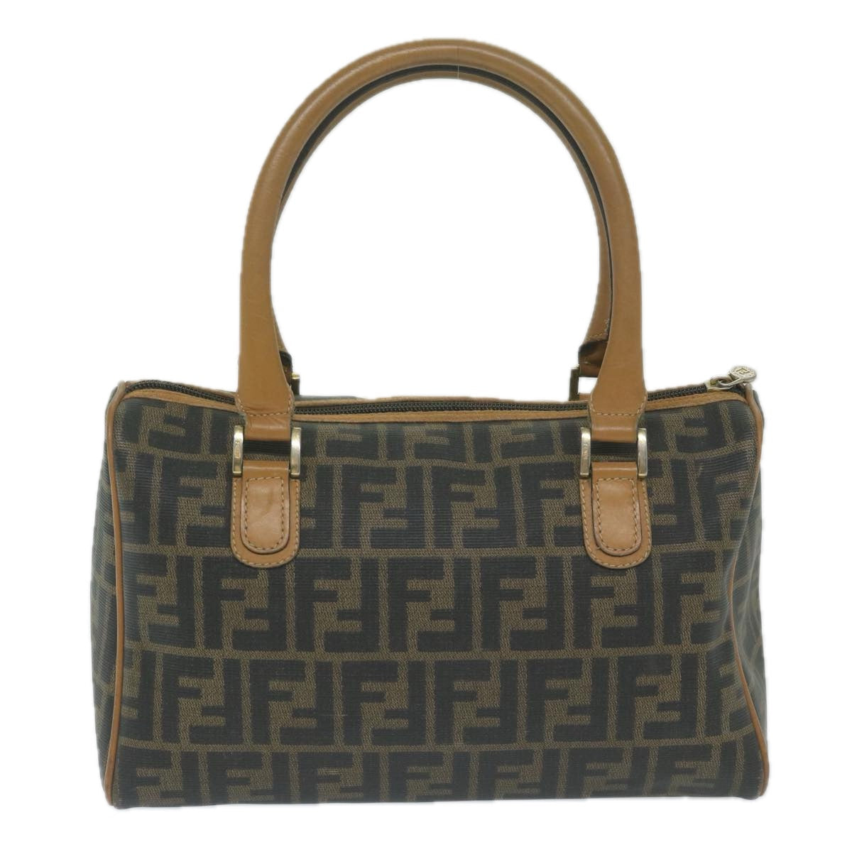 FENDI Zucca Canvas Hand Bag Black Brown63796