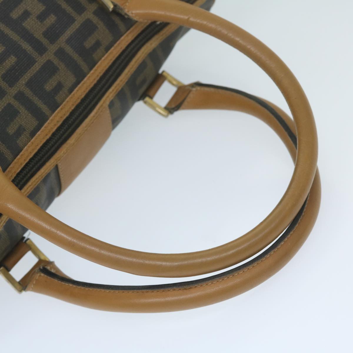 FENDI Zucca Canvas Hand Bag Black Brown63796