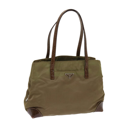 PRADA Shoulder Bag Nylon Khaki  63816
