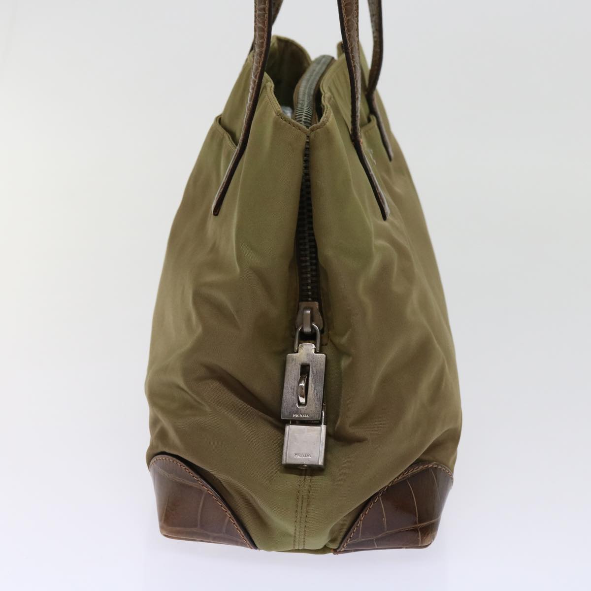 PRADA Shoulder Bag Nylon Khaki  63816