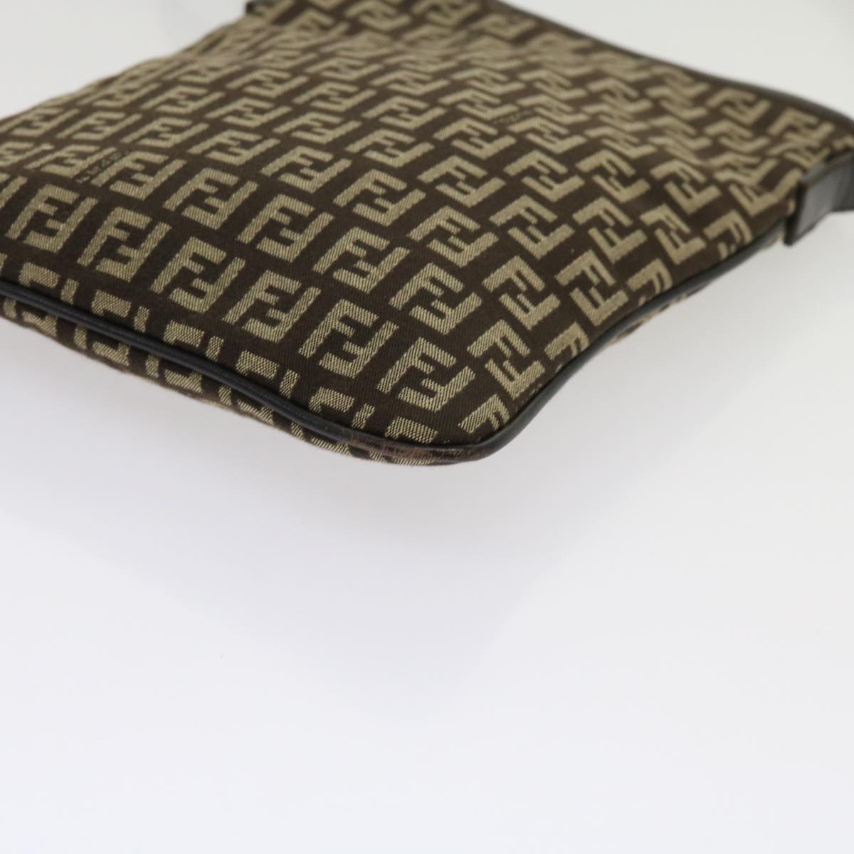 FENDI Zucchino Canvas Shoulder Bag Brown63817