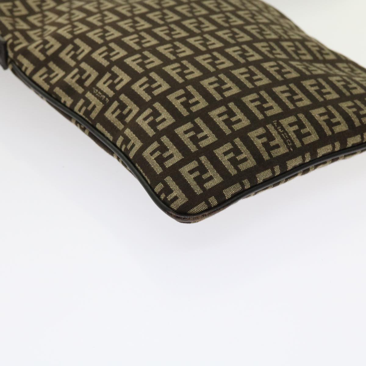 FENDI Zucchino Canvas Shoulder Bag Brown63817