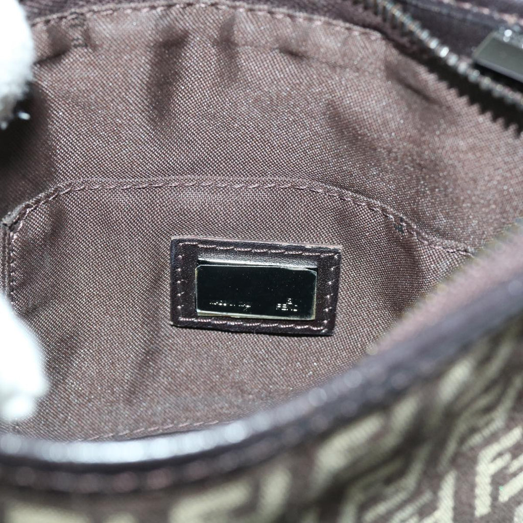 FENDI Zucchino Canvas Shoulder Bag Brown63817