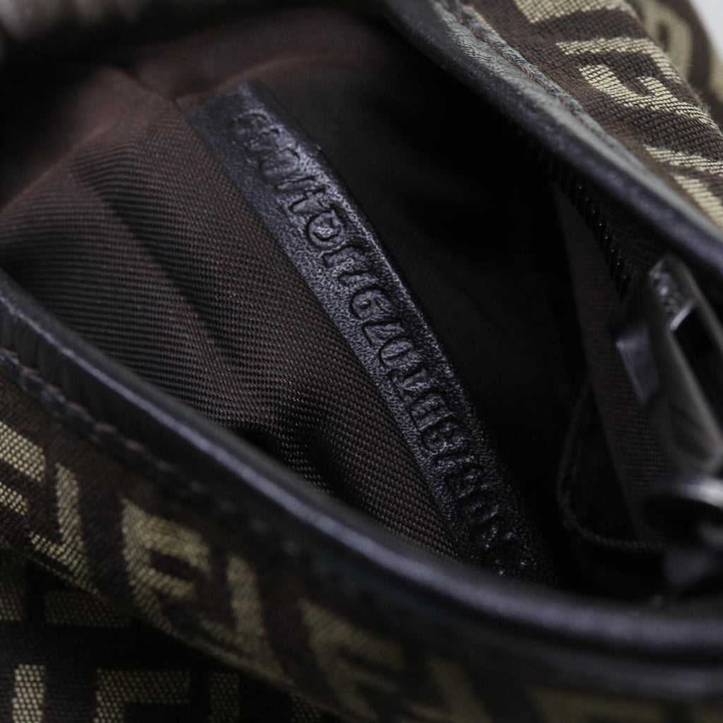 FENDI Zucchino Canvas Shoulder Bag Brown63817