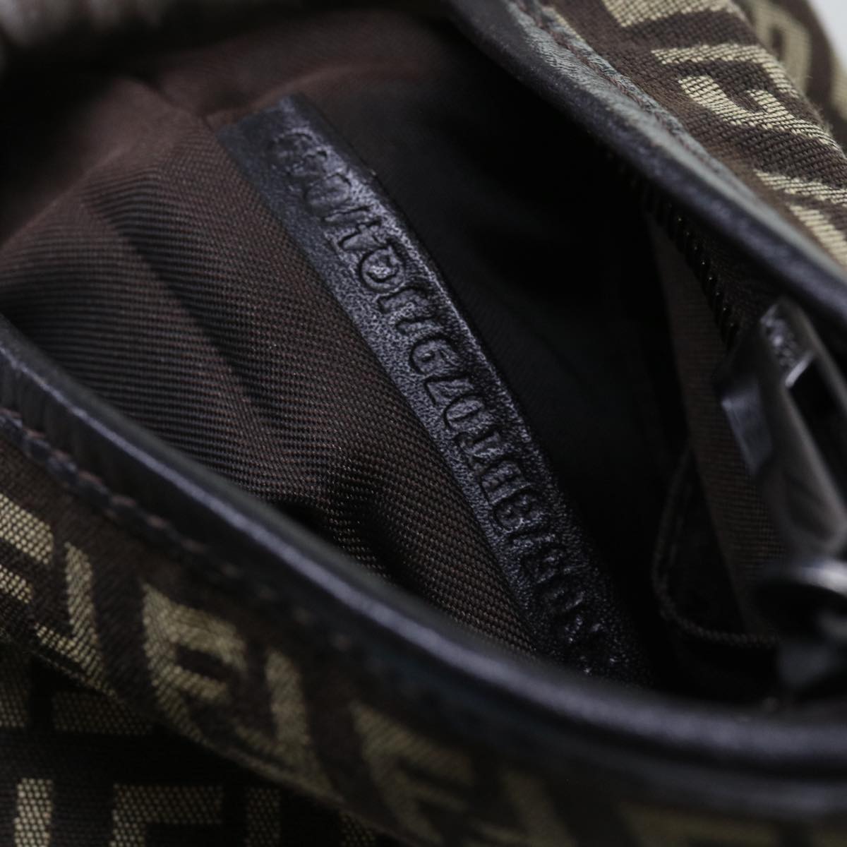 FENDI Zucchino Canvas Shoulder Bag Brown63817