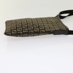 FENDI Zucchino Canvas Shoulder Bag Brown63817