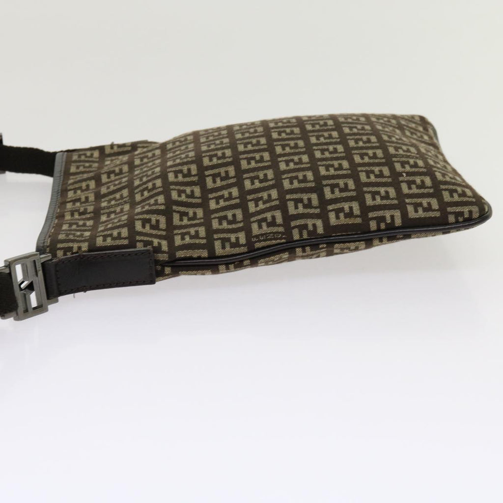 FENDI Zucchino Canvas Shoulder Bag Brown63817