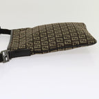 FENDI Zucchino Canvas Shoulder Bag Brown63817