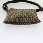 FENDI Zucchino Canvas Shoulder Bag Brown63817