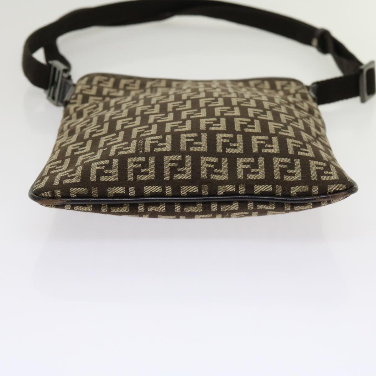 FENDI Zucchino Canvas Shoulder Bag Brown63817