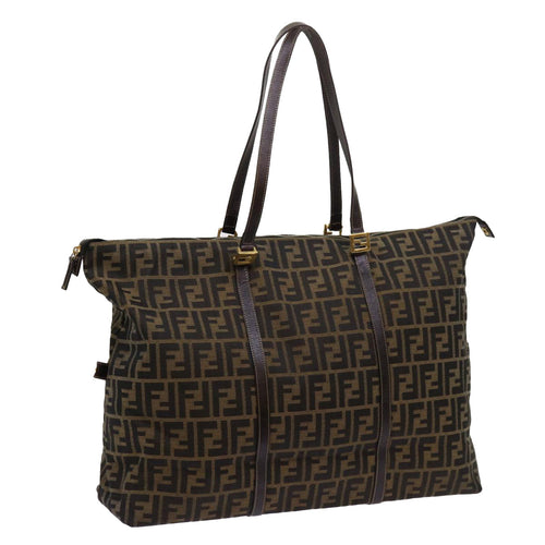 FENDI Zucca Canvas Shoulder Bag Black Brown63819