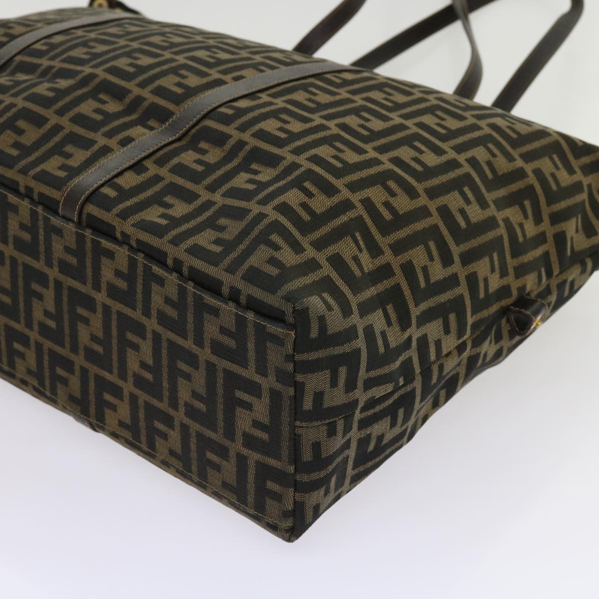 FENDI Zucca Canvas Shoulder Bag Black Brown63819