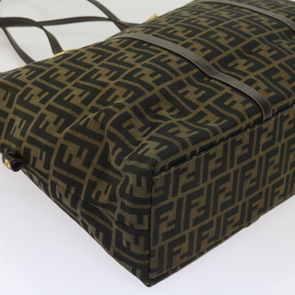 FENDI Zucca Canvas Shoulder Bag Black Brown63819