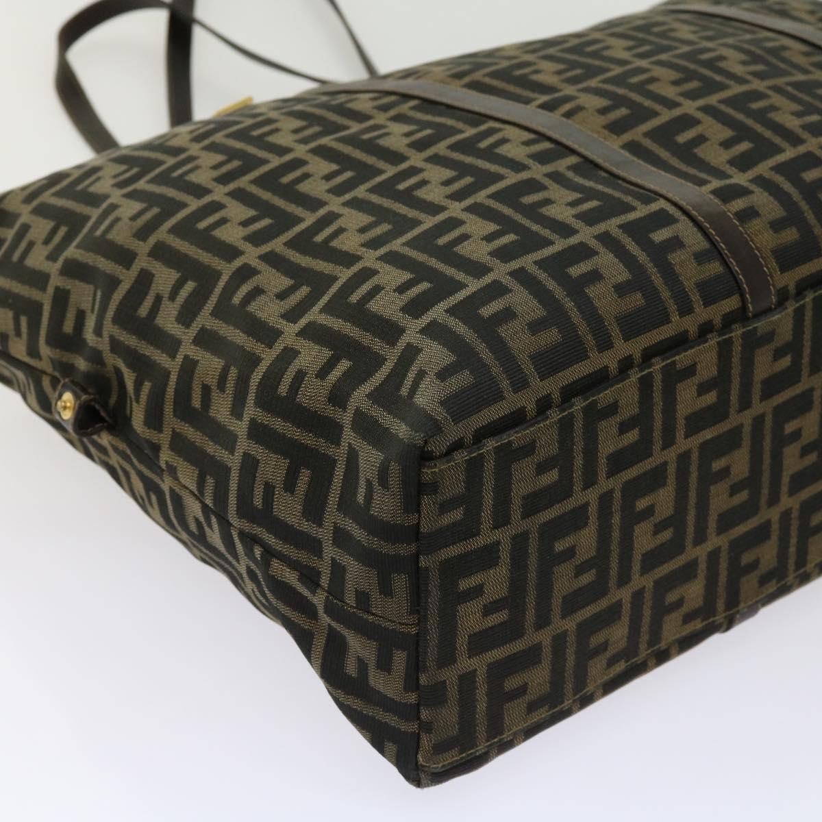 FENDI Zucca Canvas Shoulder Bag Black Brown63819