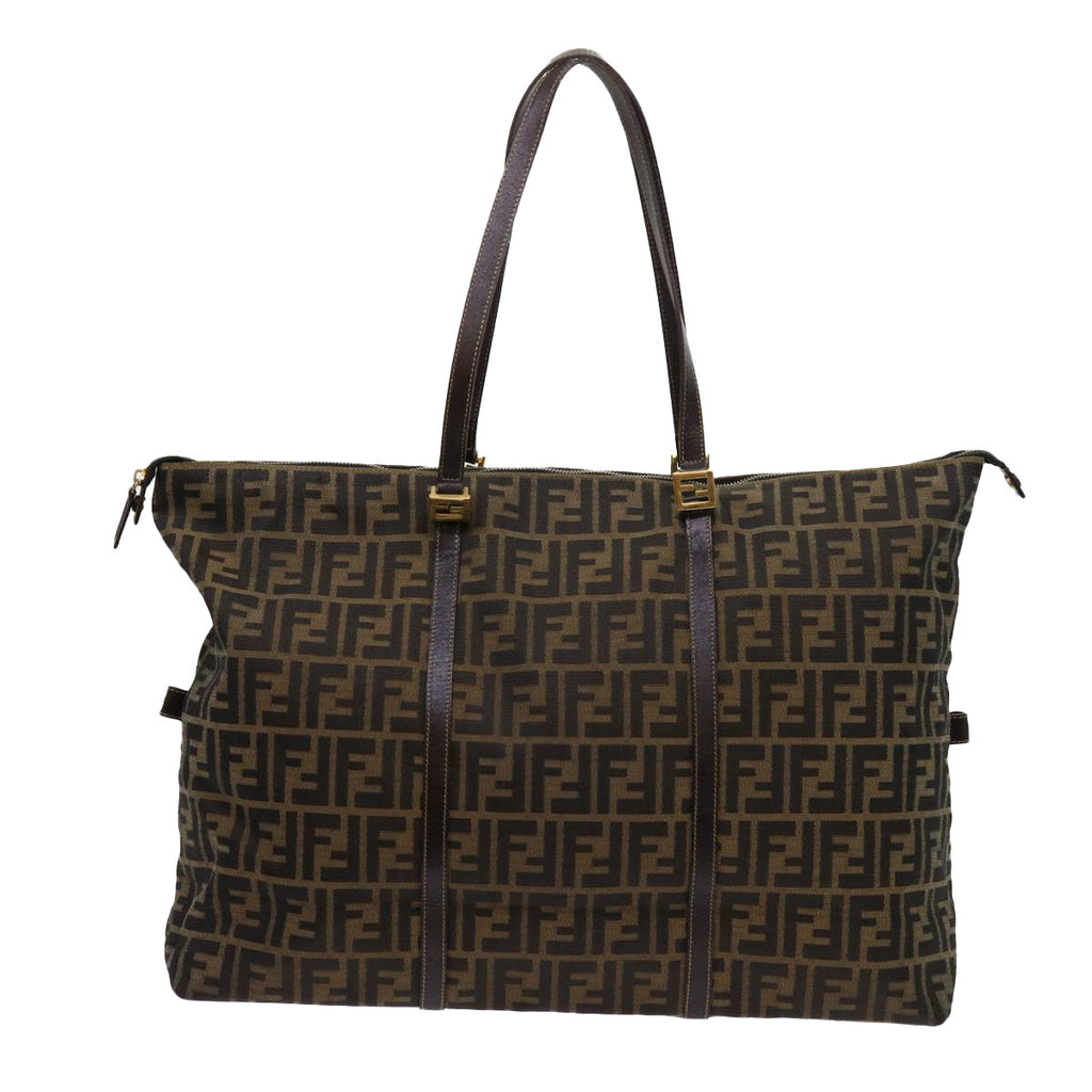 FENDI Zucca Canvas Shoulder Bag Black Brown63819