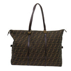 FENDI Zucca Canvas Shoulder Bag Black Brown63819