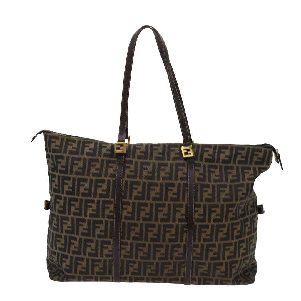 FENDI Zucca Canvas Shoulder Bag Black Brown63819