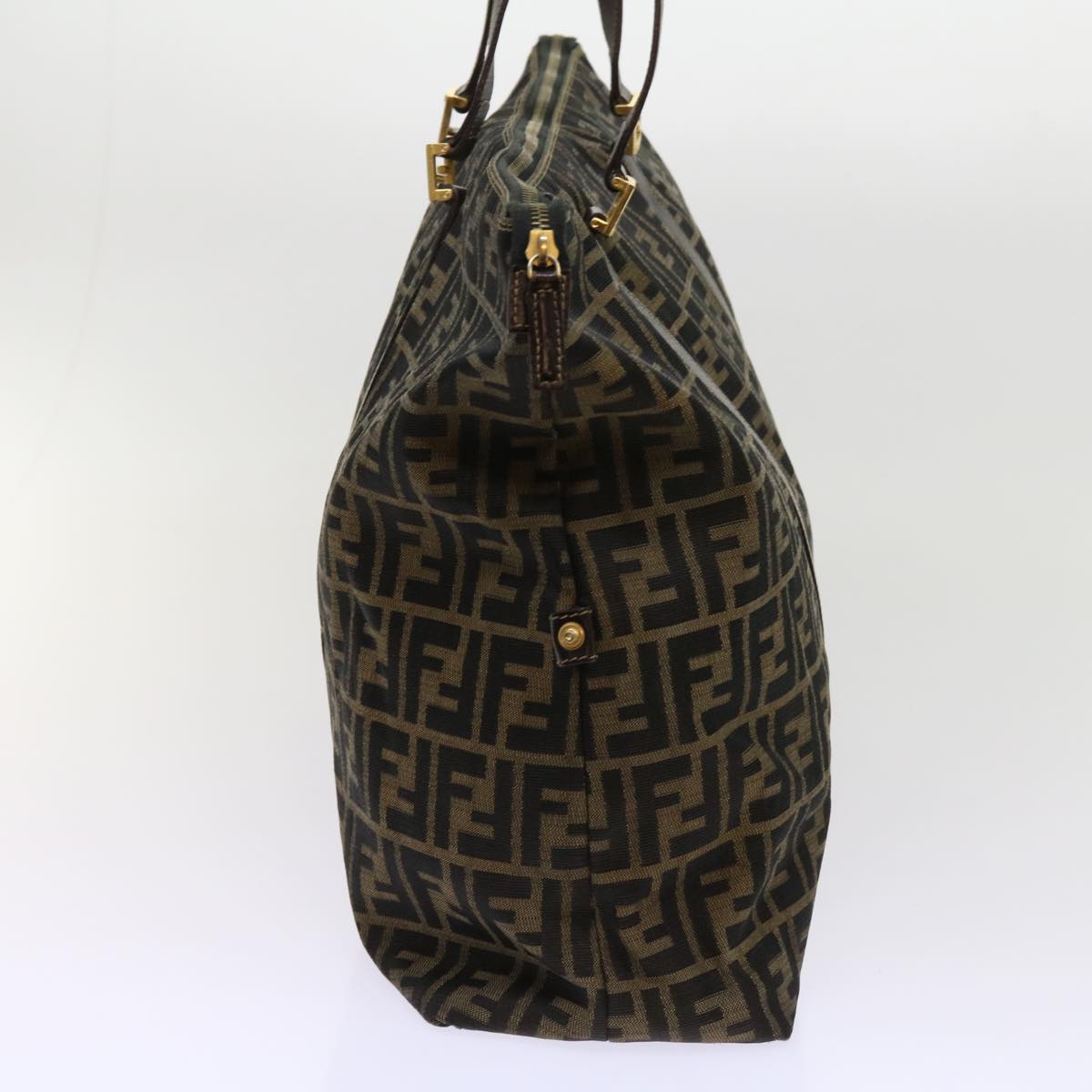 FENDI Zucca Canvas Shoulder Bag Black Brown63819