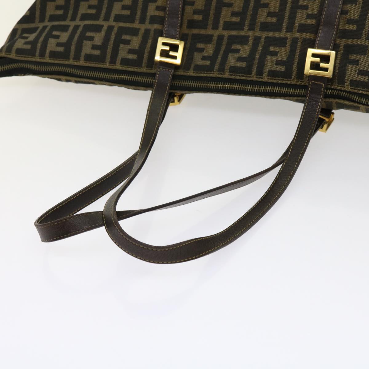 FENDI Zucca Canvas Shoulder Bag Black Brown63819