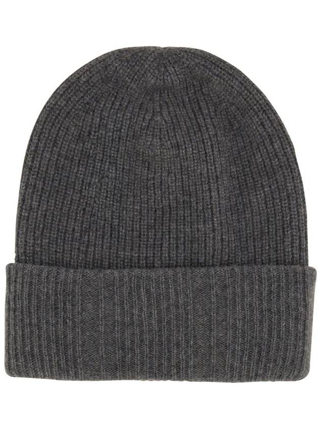 Fendi FF Patch Wool Beanie Grey