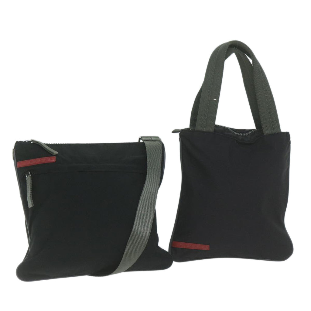 PRADA Sports Shoulder Bag Nylon 2Set Black  63892