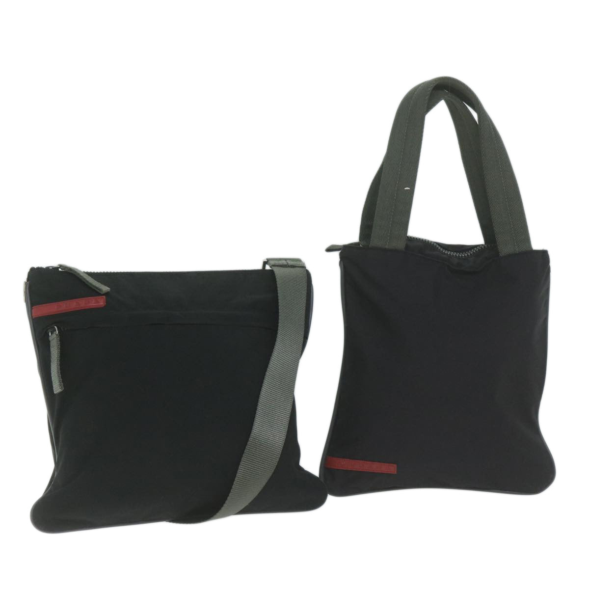 PRADA Sports Shoulder Bag Nylon 2Set Black  63892