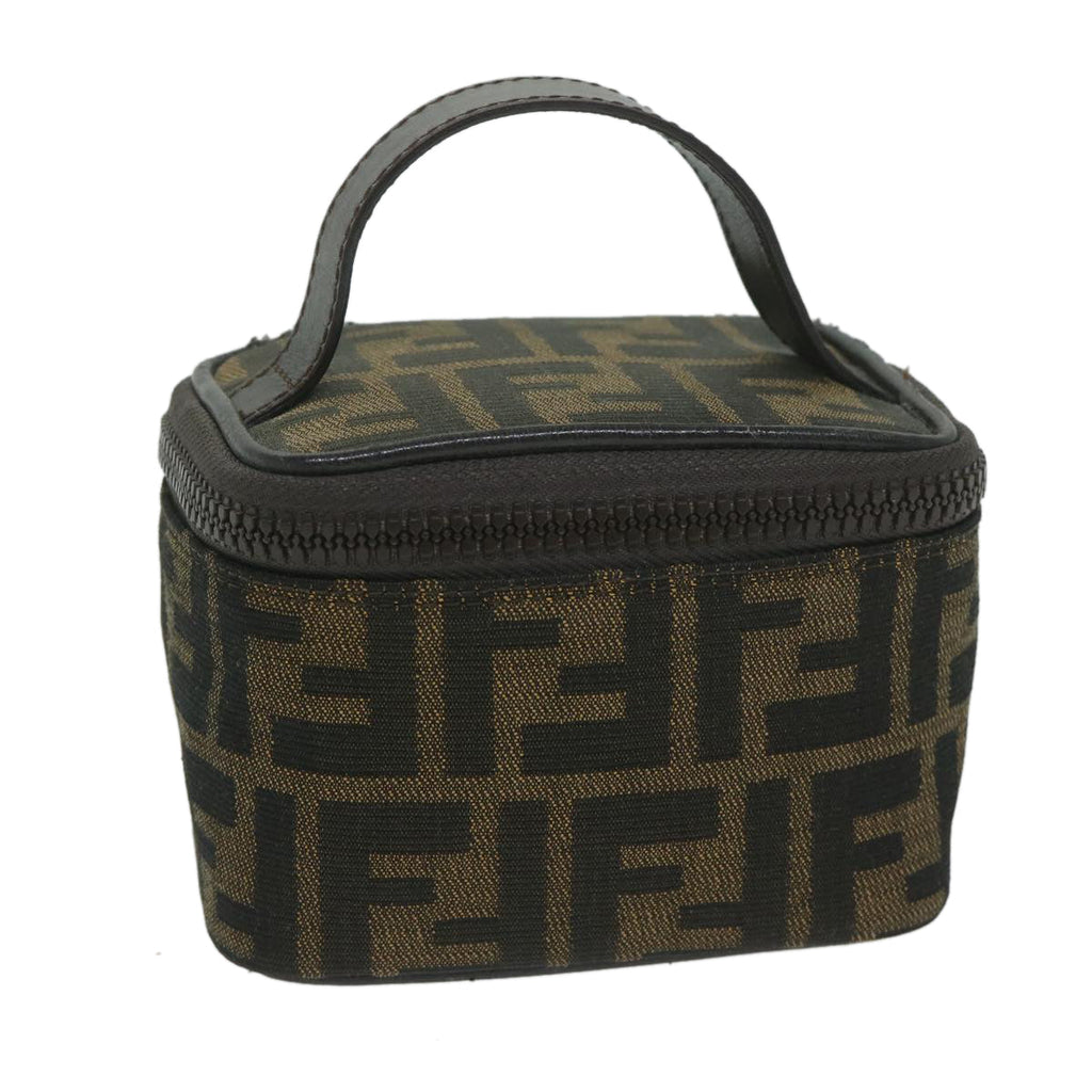 FENDI Zucca Canvas Vanity Pouch Brown Black63932