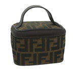 FENDI Zucca Canvas Vanity Pouch Brown Black63932