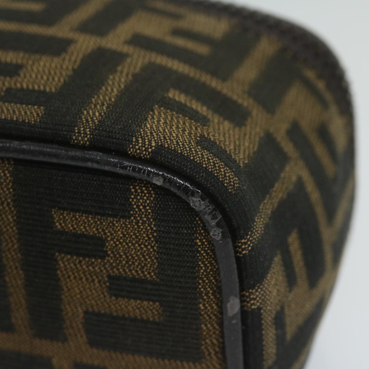 FENDI Zucca Canvas Vanity Pouch Brown Black63932