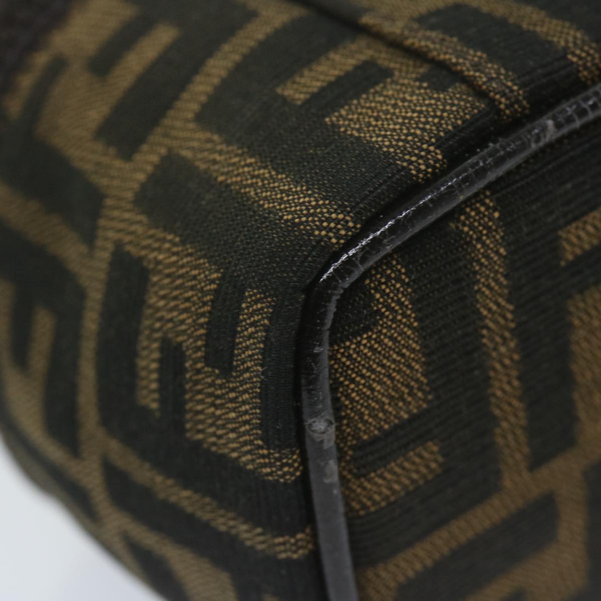 FENDI Zucca Canvas Vanity Pouch Brown Black63932
