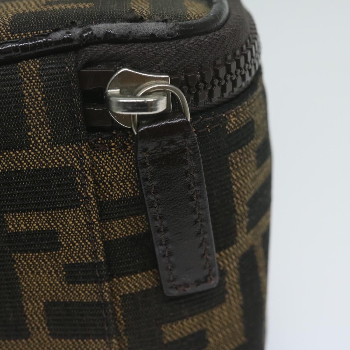 FENDI Zucca Canvas Vanity Pouch Brown Black63932