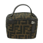 FENDI Zucca Canvas Vanity Pouch Brown Black63932
